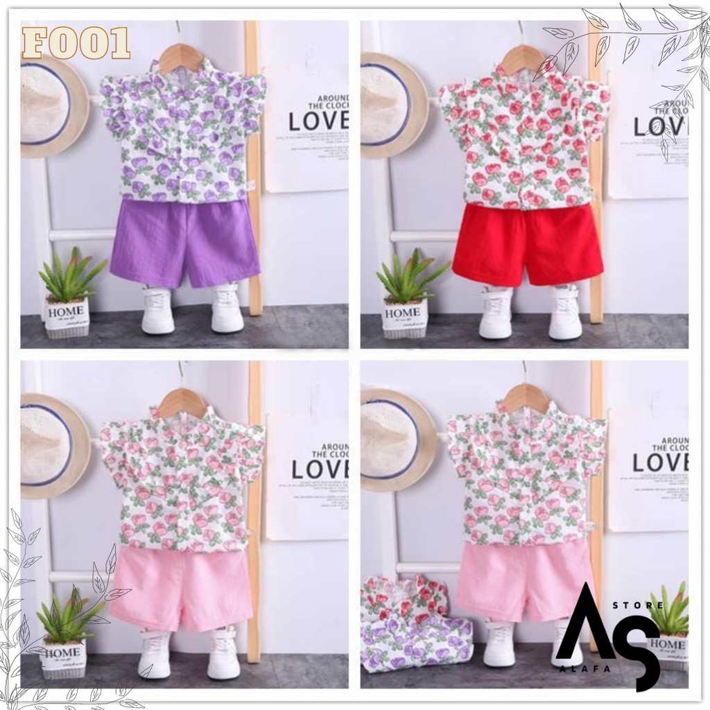 setelan anak perempuan Import 1-4 Tahun F001