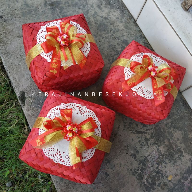BESEK WARNA PITA | besek nasi besek snack besek cantik besek murah besek anyam hampers