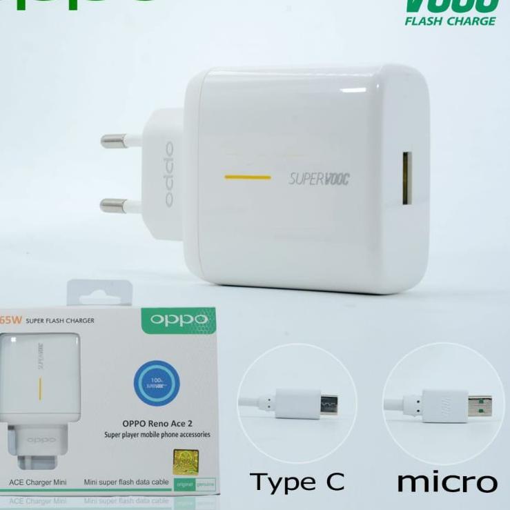 TC / CHARGER OPPO RENO ACE  2 OUTPUT 5V=2A / 10V-6.5A ORIGINAL SUPER VOOC 65W {STI.04Ja23ᵛ}