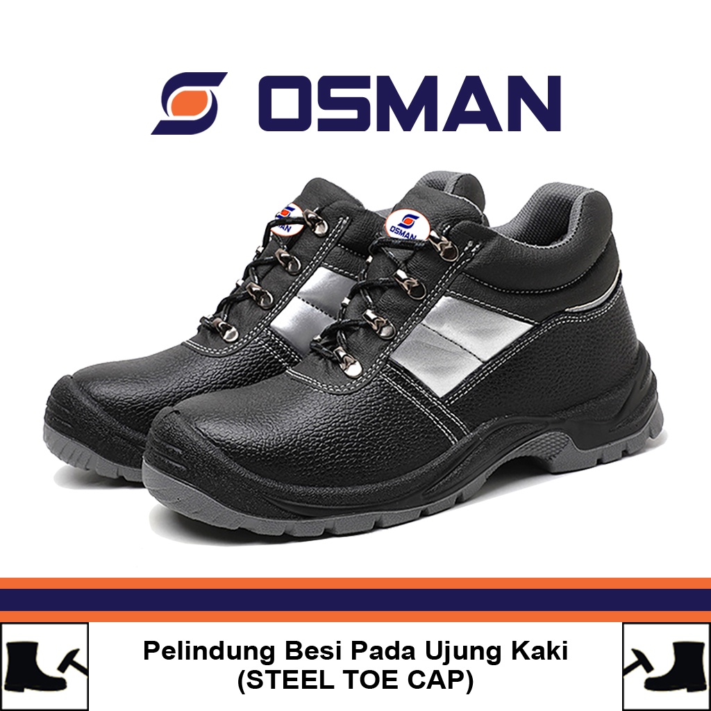 OSMAN Sepatu Safety Shoes Mid Cut Sepatu Safety Ujung Besi Tipe OS-036