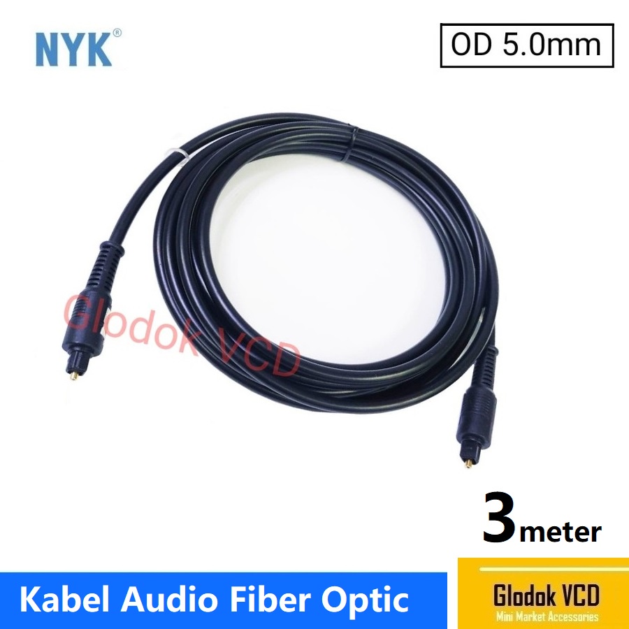 NYK Kabel Audio Digital Toslink Fiber Optic 3M