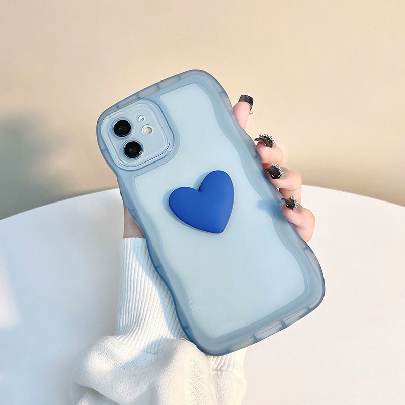 soft Case Silikon Transparan Motif Hati Untuk iPhone 11 12 13 14 Pro Max XS Max XR 7 8 Plus