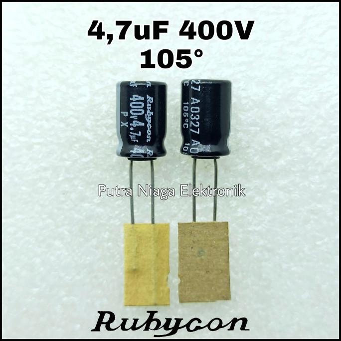 Elco 4.7uF 400V 4.7 uF Kapasitor Polar Elko 4,7uF 4,7/400Volt putr4n14 Buru Order