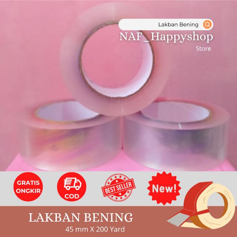 Lakban Bening 45 mm x 200 yard isolasi selotip super clear tape