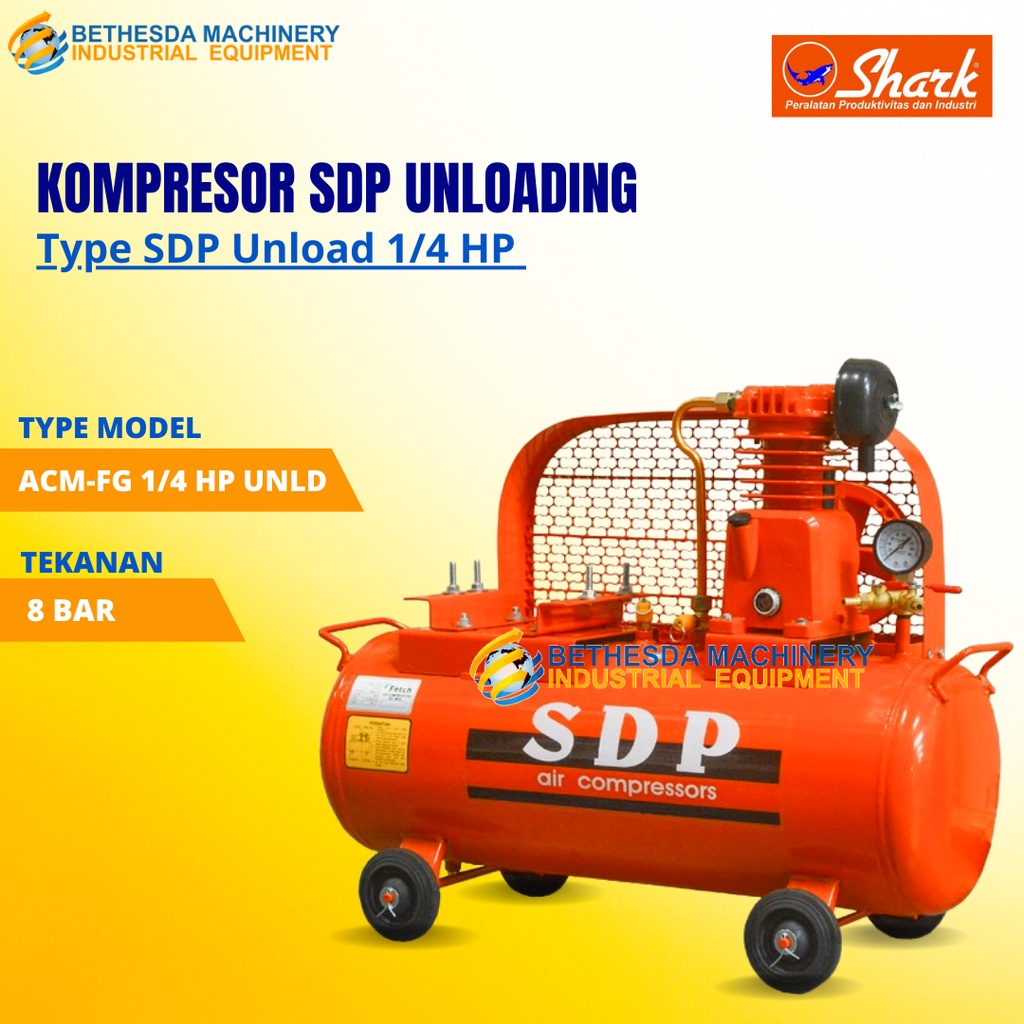 Kompresor Angin Listrik Shark 1/4 Hp 0.25hp SDP Unloading 30 L 8 Bar