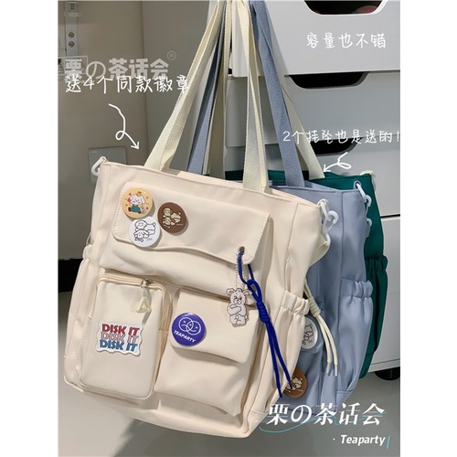 ℗Sera Japanese college wind bag mahasiswi kapasitas besar kelas komuter tas bahu simple casual girl Messenger bag