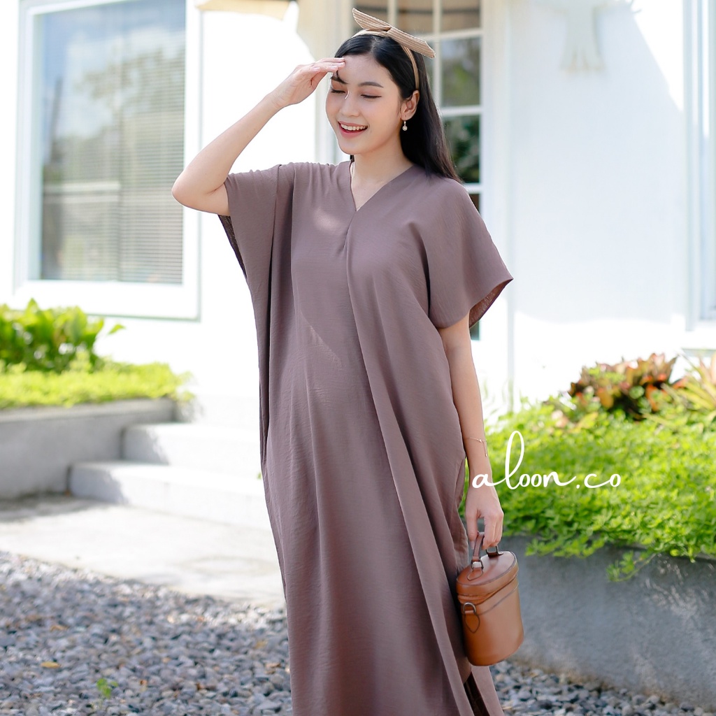 Emilia Midi Dress Bahan Crincle Airflow – Nagita Long Square – Midi Dress Korea