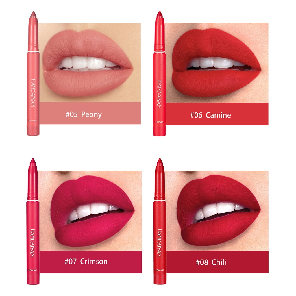 HANDAIYAN  Lip Liner Pencil 12 Colors Matte Lipstick Lip Tint Lipstick Pen Waterproof Crayon Lipstick Long Lasting Crayon Sexy  Bibir
