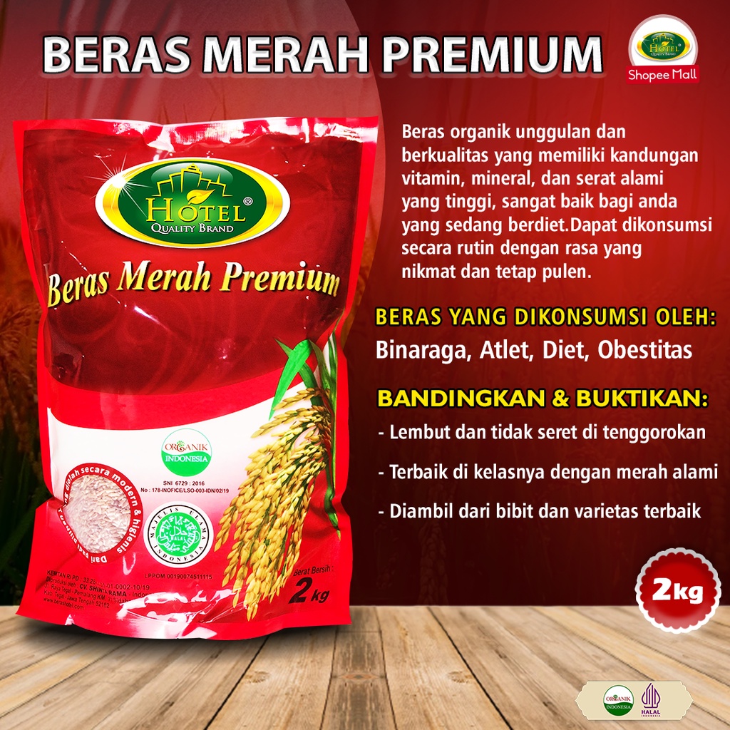 

Beras Merah HOTEL 2 kg - Beras Merah Organik - Beras Organik Merah