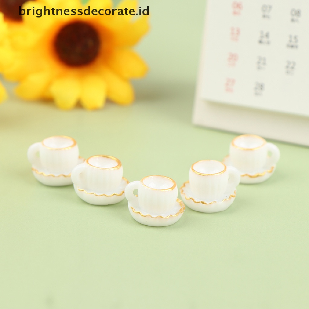 [Birth] 5pcs Miniatur Rumah Boneka Model Cangkir Kopi Mini Aksesoris Dekor Dapur [ID]