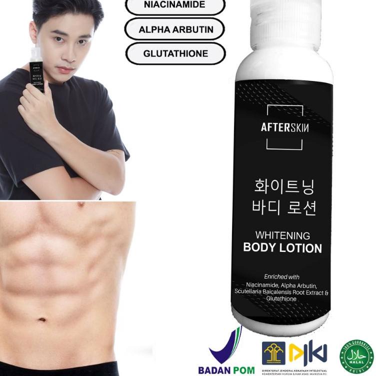 Jangan Sampai Kehabisan❄️ [FOR MEN] LOTION PEMUTIH BADAN PRIA INSTANT KOREA AFTERSKIN BPOM HALAL / H
