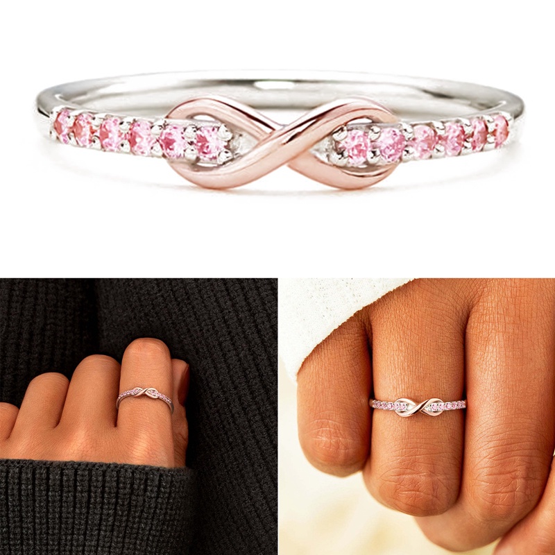 Cincin925 Sterling Silver Angka Delapan Minimalis Dapat Disesuaikan Untuk Wanita