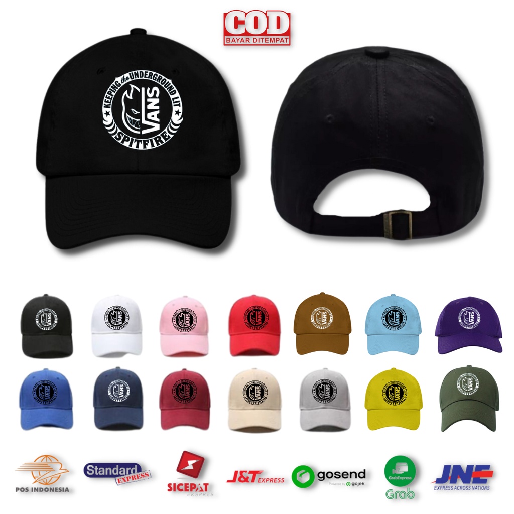 Topi Baseball Cap Pria Wanita Dewasa Distro Van's Terbaru Tali Ring Besi