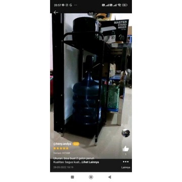 Rak Besi Serbaguna 2 dan 3 Susun | Meja Dudukan Dispenser/magicom/Galon - HITAM