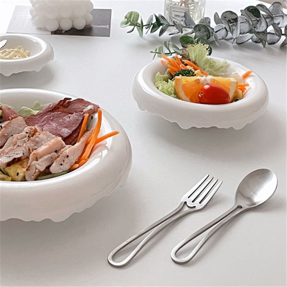 [COD Tangding] Alat Makan Sendok Stainless Steel Portabel Sendok Makan Warna Silver Sederhana Dessert Fork Tableware