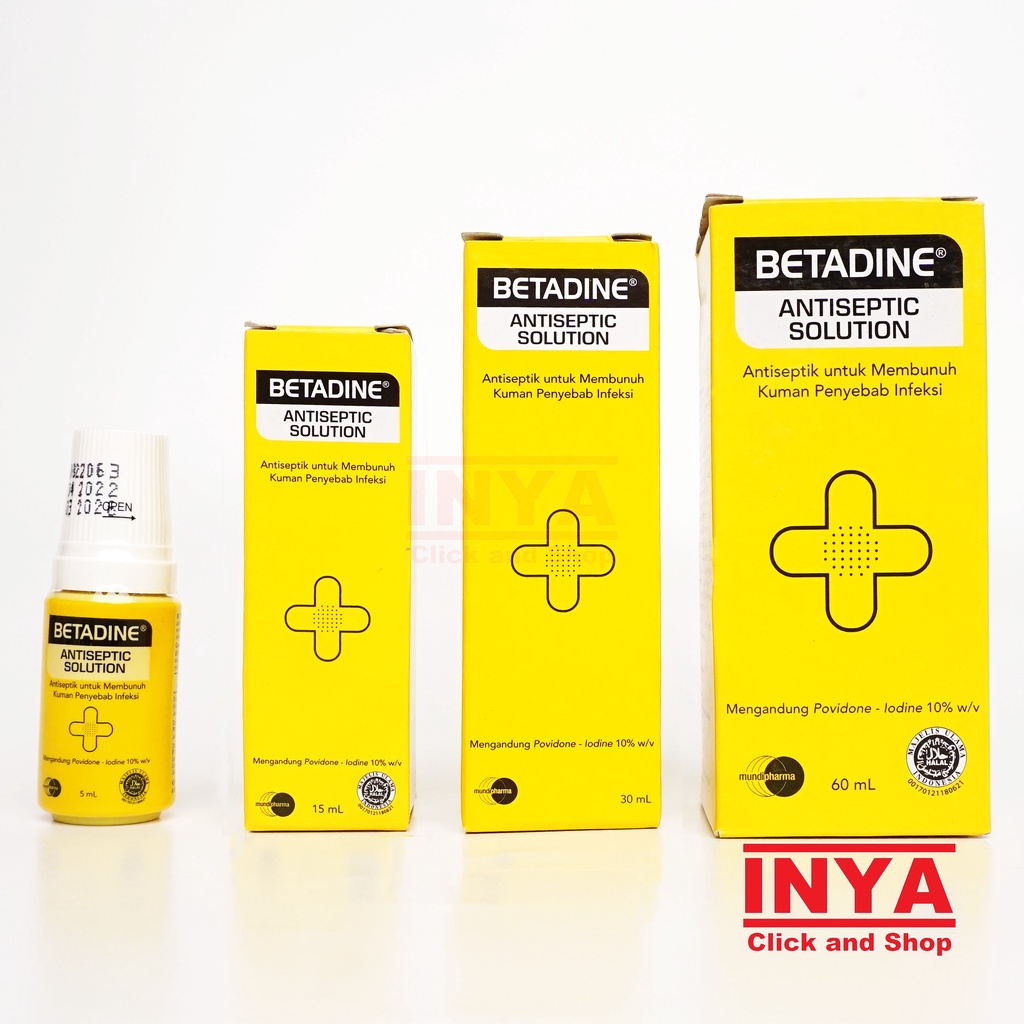 BETADINE ANTISEPTIC SOLUTION 15ml - Obat Luka - Antibakteri - Infeksi - P3K