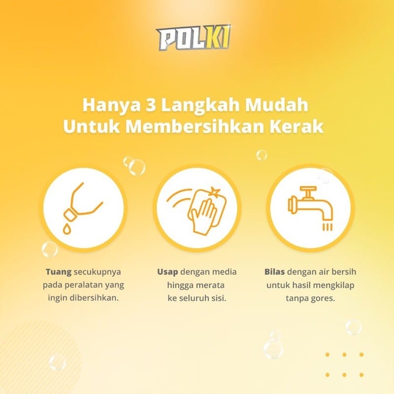 POLKI Bundle Paket Trio / Kerak 100ml + Kulkas 400ml + Nat&amp;Keramik 500ml / Pembersih Toilet Kulkas Dapur Stainless Kaca Nat Keramik / BANDUNG