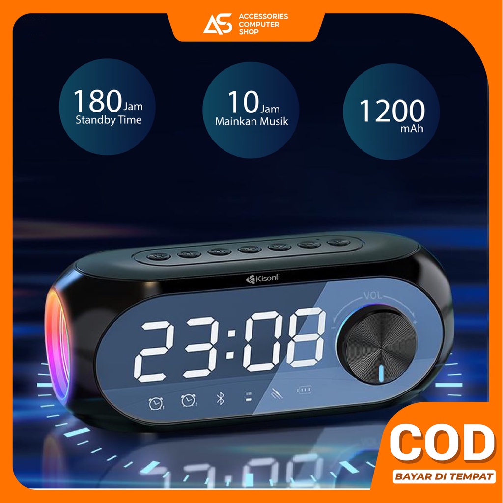 Speker Bluetooth 5.2 Portable Jam Alarm LP-2S 1200mAh - ACS