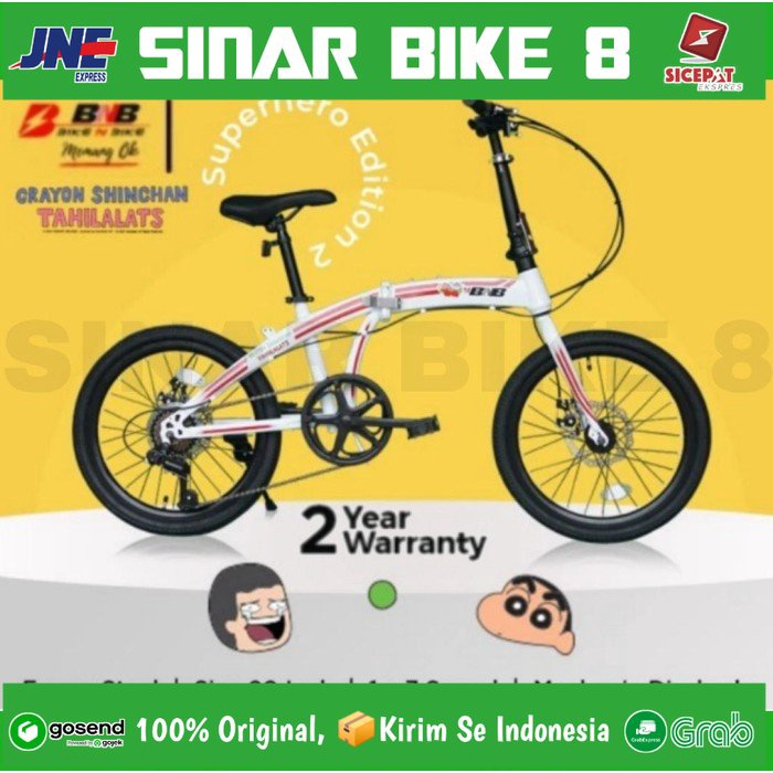 Sepeda Lipat BNB Superhero Edition 2 - Shinchan x Tahilalats Ukuran 20 Inch