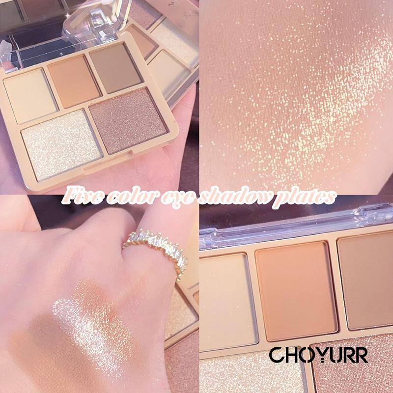 【COD】Eyeshadow Palette 5 Warna Nude Matte Glitter Korean Palette Pigmented Long-lasting Beautiful Makeup Korean Import -CH