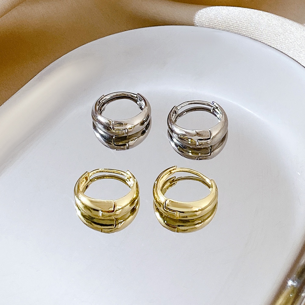 Korea Y2K Perak Anting Mutiara Untuk Wanita Hypoallergenic Emas Kristal Hoop Earring Perhiasan Aksesoris