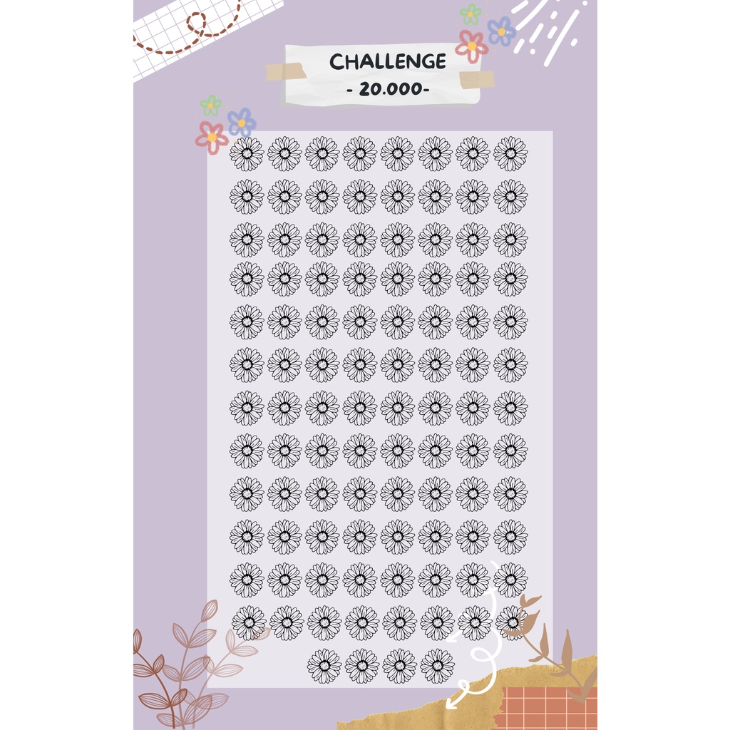 

Saving Challange Rp. 1000 - Rp. 100.000 A5