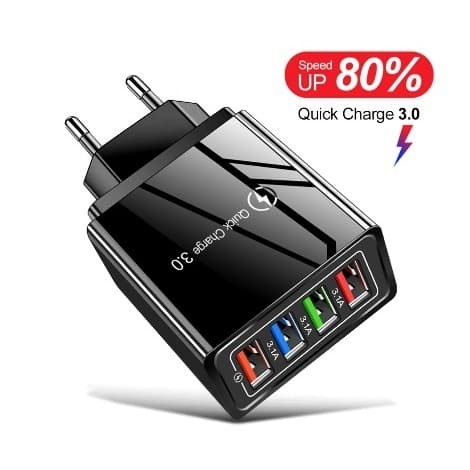 UNIVERSAL Adapter Charger 4 port USB Fast Charger Quick Charger 3.0
