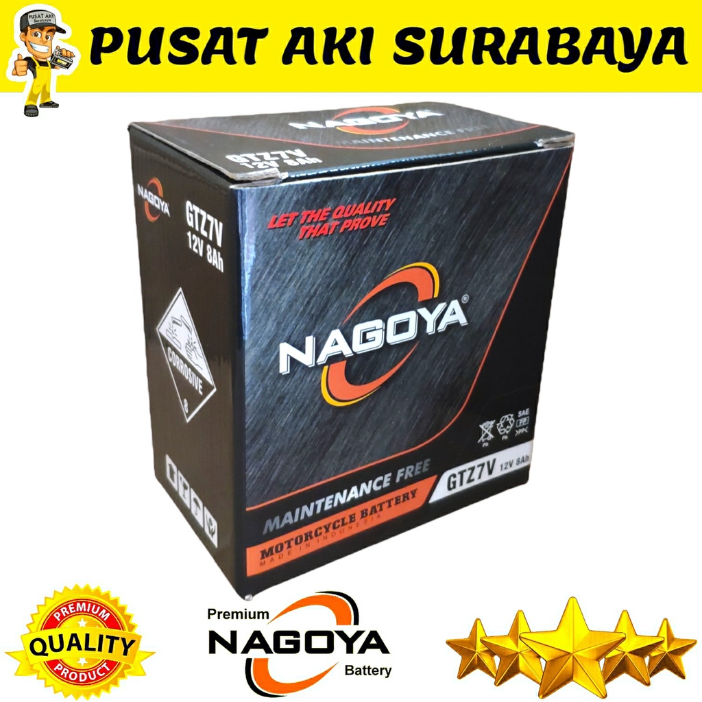 NAGOYA GTZ7V ACCU KERING MOTOR AKI MF NMAX N MAX AEROX CBR 250 PIAGGIO X MAX R25 MT25 MTZ7V YTZ7V