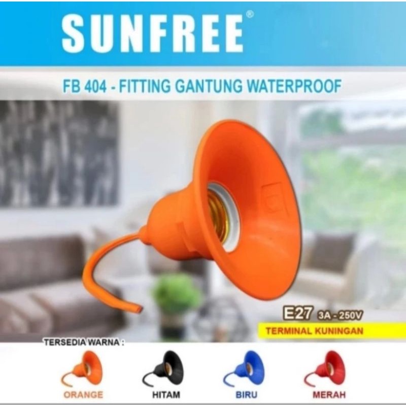 Fiting Gantung E27 Waterproof / Anti Karat buat Lampu Hias, Cafe dll