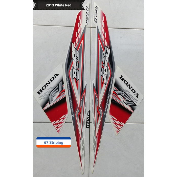 

TERLARIS | Stiker Striping Motor Honda Beat PGM F1 2014 Putih Merah