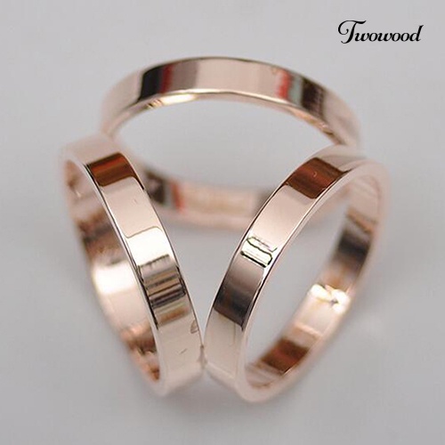 Twowood Fashion Rose Gold Disepuh Trio Syal Cincin Syal Sutra Gesper Klip Slide Perhiasan