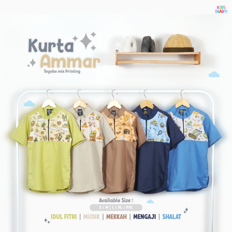 Kurta Ammar Baju Koko Anak Laki-Laki Motif Beragam