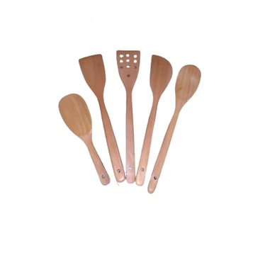 SPATULA 1 SET ISI 4 + CENTONG / Sodet | Sendok Sayur | Centong /AESTHETIC WOODEN SPATULA SET / SUTIL