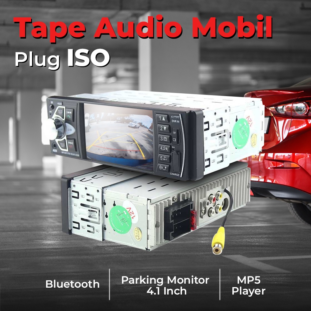 Kklusb Tape Audio Mobil Bluetooth MP5 Media Player Parkir Monitor LCD 4.1 Inch - 4022D - Black