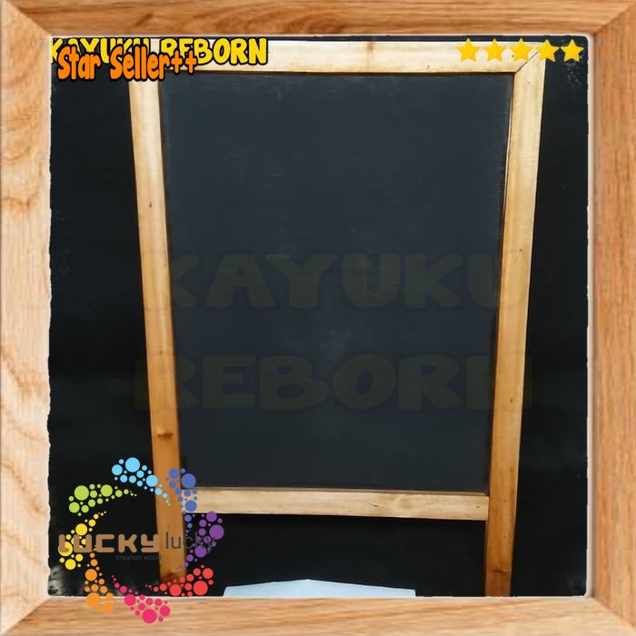 

chalkboard Blackboard papan tulis double stand size 120X50cm papan One