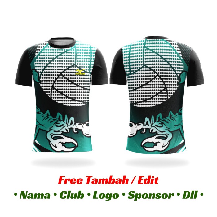 Baju Kaos Jersey Volley Voli Custom Nama Tim Sponsor | MIZUNO SCORPION - XS