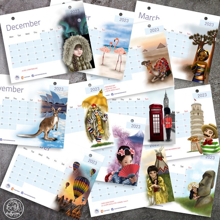 

Terlaris ✨ -Kalender Meja 2023 Kayu / Wooden Tabletop Calendar 2023- Big- 2.1.23