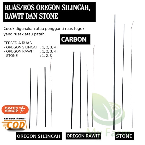 Ruas Joran Tegek Bahan Carbon Kaku Oregon Silincah Rawit Stone Ringan Kuat Original
