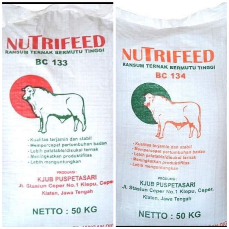50 kg Konsentrat Nutrifeed BC133 BC134 Bancar Indofeed Konsentrat Sapi dan Kambing