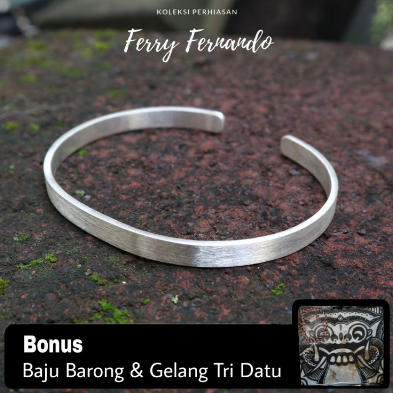 Gelang Pria Bangle Perak Asli 925 Gt.02