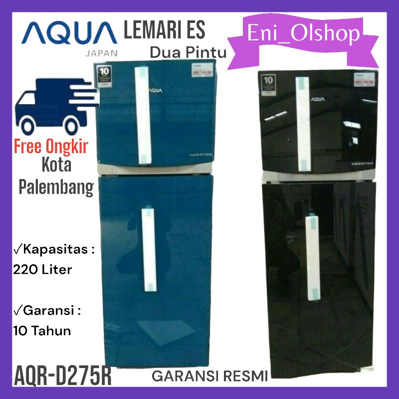 KULKAS AQUA 2 PINTU AQR-D275R 220L, AQR 275 R, AQR275R GARANSI RESMI 10 Tahun