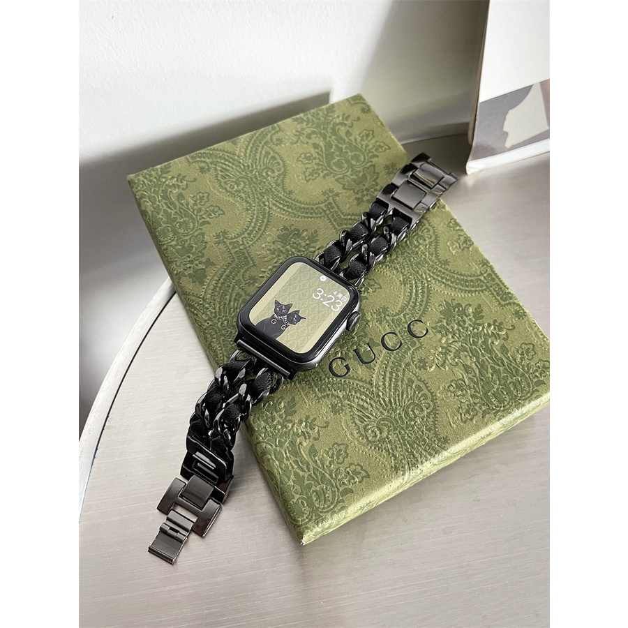 Strap Chain Apple Watch 1 2 3 4 5 6 7 8 SE Ultra 2022 Stainless Steel iWatch Band 38mm 40mm 41mm 42mm 44mm 45mm 49mm Tali Smartwatch Rantai Adjustable