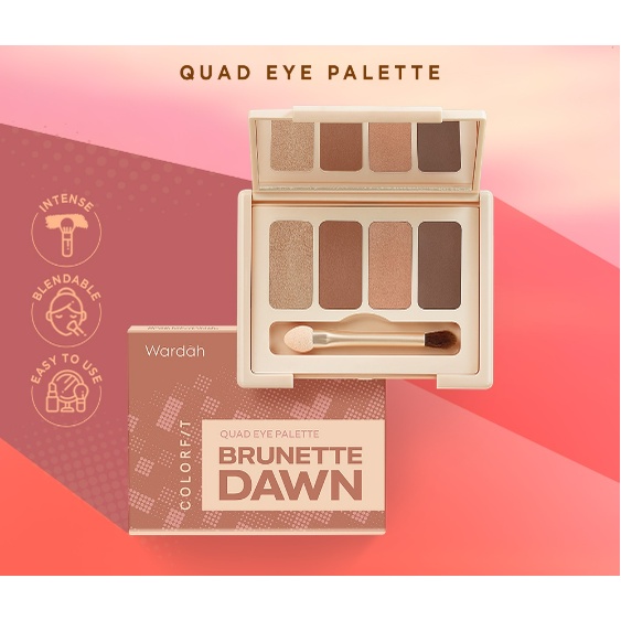 Wardah Colorfit Quad Eye Pallete 01 Brunette Dawn