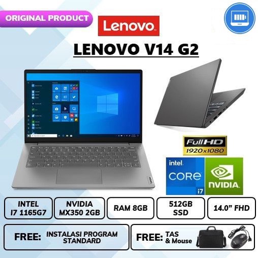 LAPTOP LENOVO V14 G2 INTEL I7 1165G7 RAM 8GB SSD 512GB 2GB W10 14 FHD