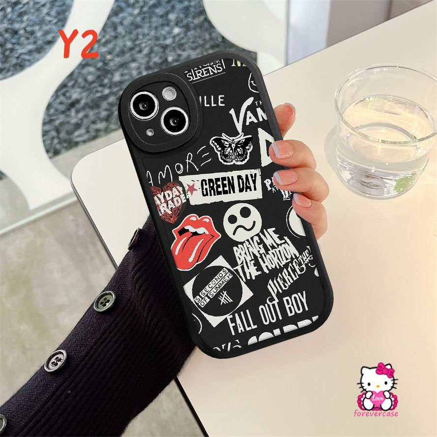 IPHONE Kompatibel Untuk Iphone11 13 12 Pro Max14 7 8 6 6s 14 Plus XR X XS MAX SE 2020 Ins Fashion Trendy Merek Stiker Label Kupu-Kupu Huruf Lembut TPU Back Cover Case