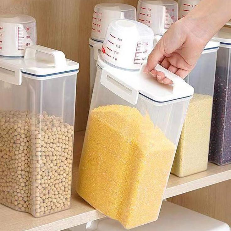 Grosir Resmi 99KHOME Rice Storage Jar 2kg Transparent / Tempat Penyimpanan Beras Sereal Transparan H