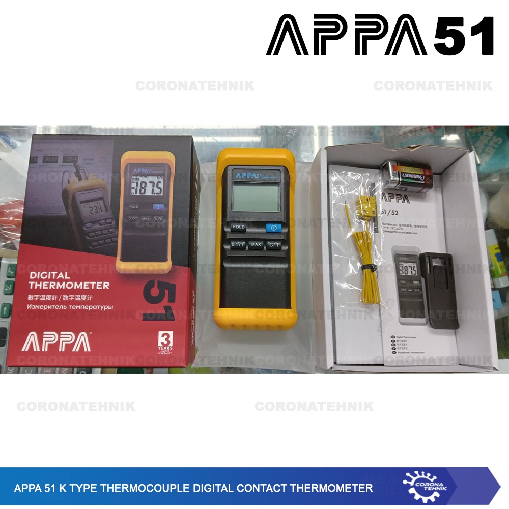 APPA 51 K Type Thermocouple Digital Contact Thermometer - Taiwan