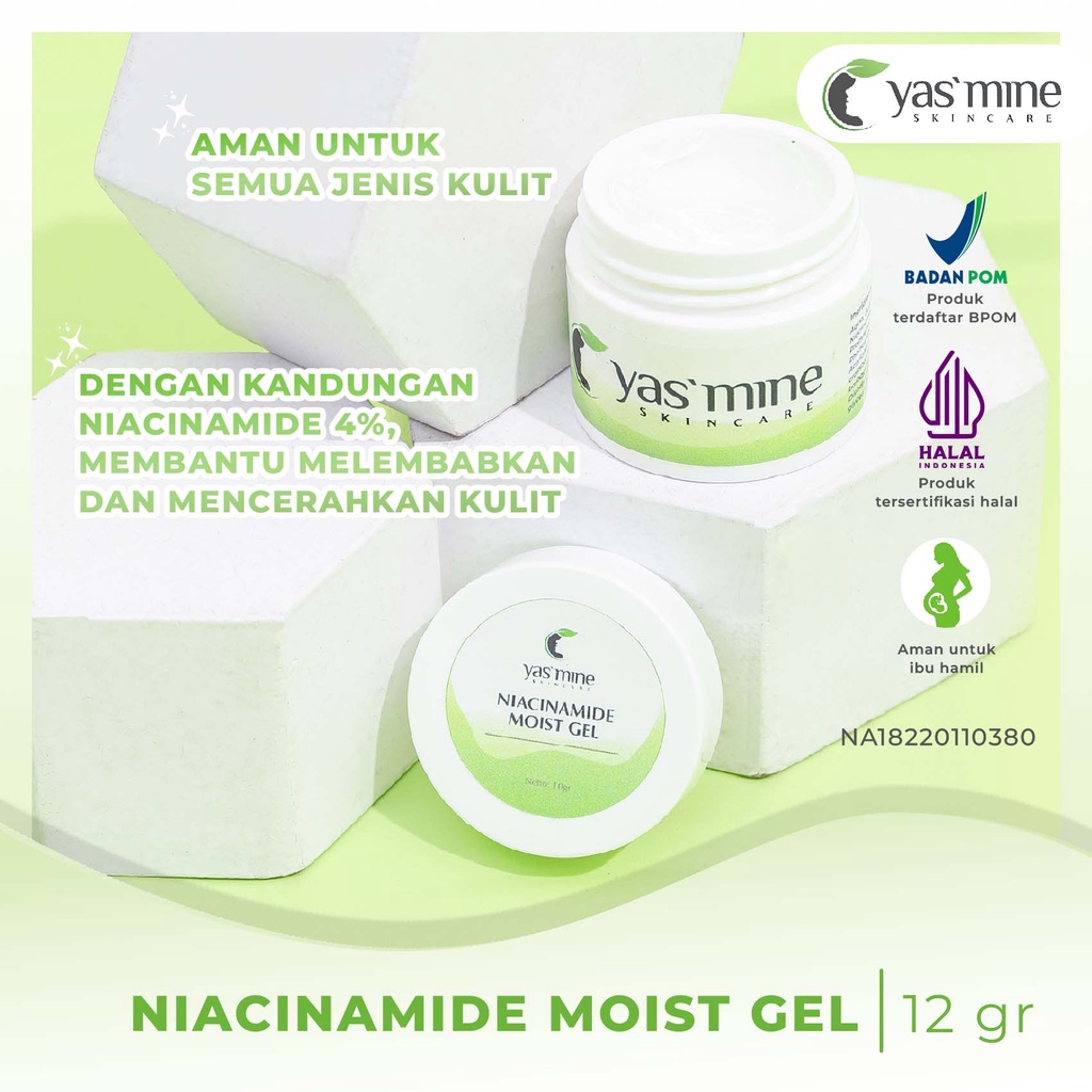 Jual YASMINE SKINCARE NIACINAMIDE MOIST GEL PELEMBAB WAJAH MOISTURIZER GEL NIACINAMIDE 4