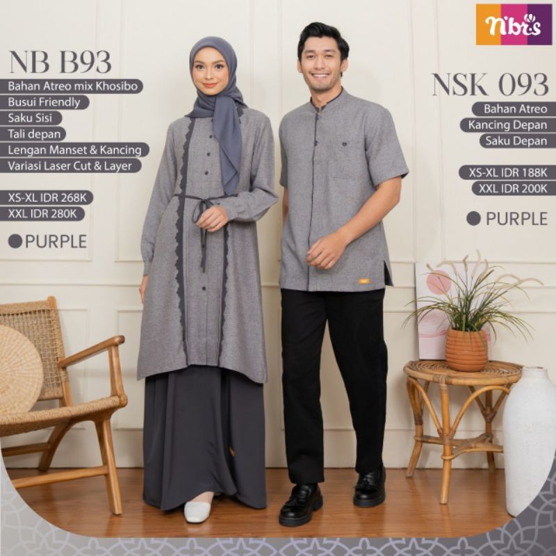GAMIS COUPLE NB B93 NSK 093 ORIGINAL NIBRAS FASHION DRESS BAJU BUSANA MUSLIM WANITA DEWASA BUSUI KOK