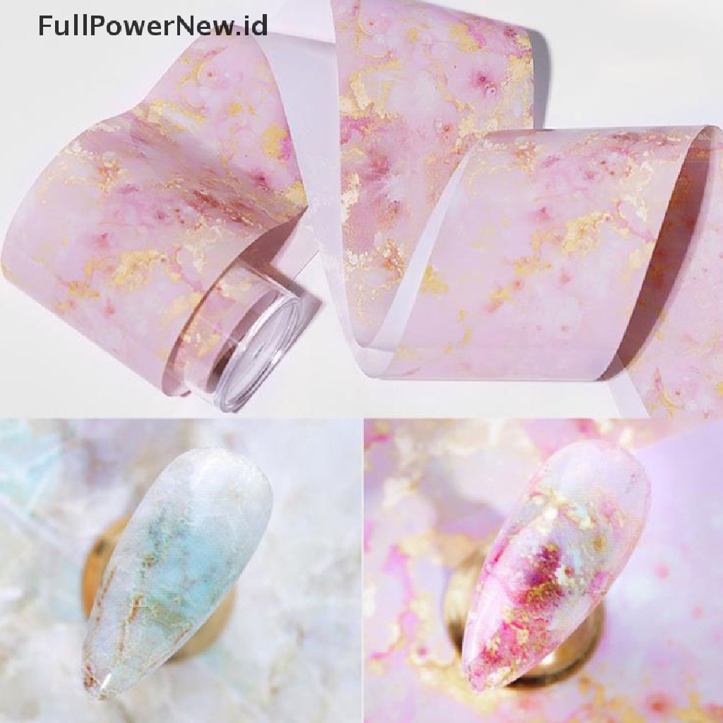 Power 1Pc Stiker Foil Kuku Motif Marmer Transfer Sticker DIY Dekorasi Nail Art ID